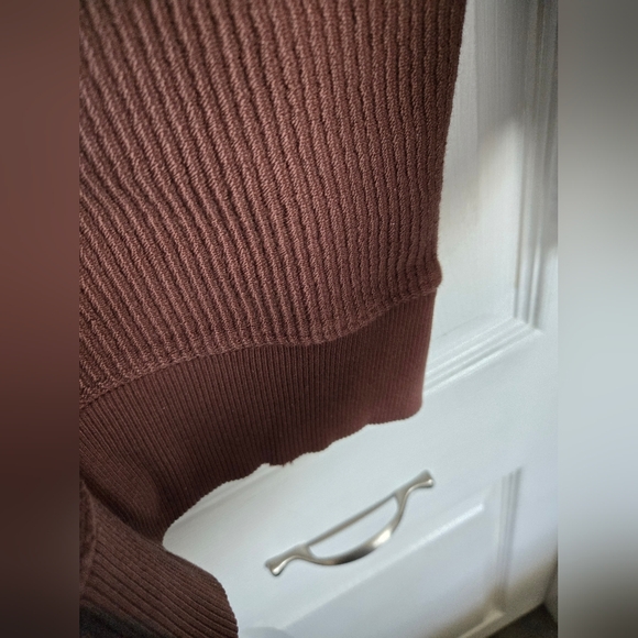 Aerie NWT Ribbed Brown Very Oversized Crewneck Sweatshirt - Size XXL - Picture 6 of 8